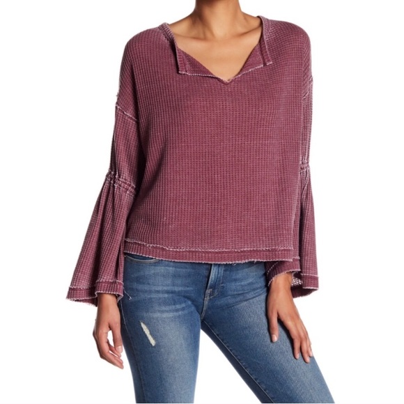 Free People Tops - • Free People • Wine Dahlia Thermal Top